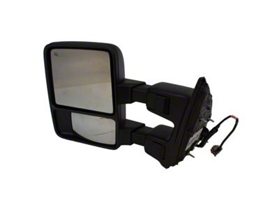 Ford Powered Heated Towing Mirror; Black; Driver Side (11-12 F-350 Super Duty)