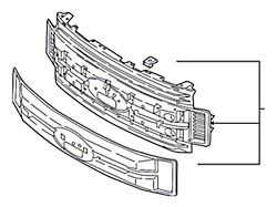 Ford Upper Replacement Grille; Black (17-19 F-250 Super Duty)