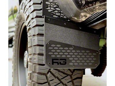 8-Inch Rek Mesh Offset Mud Flaps; Front or Rear; Black (Universal; Some Adaptation May Be Required)