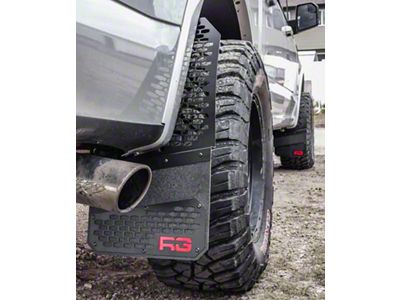 8-Inch Rek Mesh Offset Mud Flaps; Front or Rear; Red (Universal; Some Adaptation May Be Required)