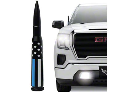 EcoAuto Bullet Antenna; American Flag Blue Line (99-23 Silverado 1500)