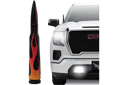EcoAuto Bullet Antenna; Flames (07-23 Silverado 3500 HD)