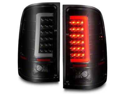 Raxiom Axial Series C-Tube LED Tail Lights; Black Housing; Smoked Lens (07-13 Sierra 1500)