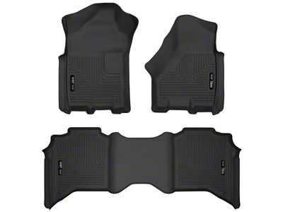 X-Act Contour Front and Second Seat Floor Liners; Black (19-23 RAM 3500 Crew Cab)