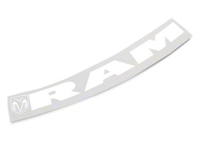 RAM Officially Licensed RAM with Head and Logo Windshield Banner; White (03-18 RAM 3500)