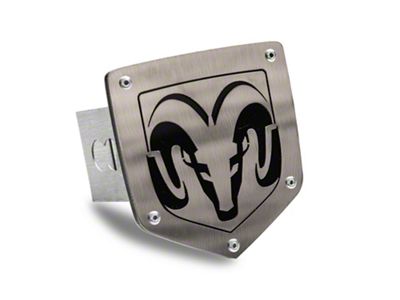 RAM Hitch Cover; Brushed Stainless (Universal; Some Adaptation May Be Required)