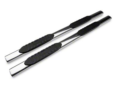 Barricade 5-Inch Oval Straight End Side Step Bars; Stainless Steel (10-23 RAM 3500 Crew Cab)