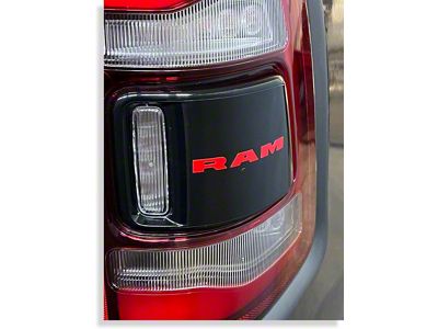 RAM Tail Light Lettering Decals; Red (19-23 RAM 3500 Laramie, Limited, Limited Longhorn)