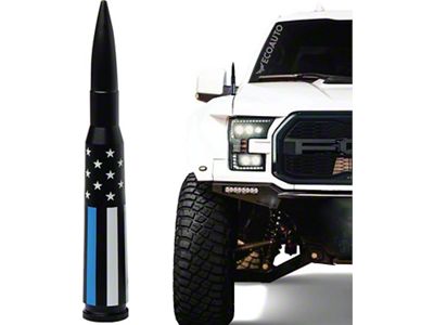 EcoAuto Bullet Antenna; American Flag Blue Line (03-18 RAM 2500)