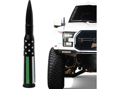 EcoAuto Bullet Antenna; American Flag Green Line (11-23 F-250 Super Duty)