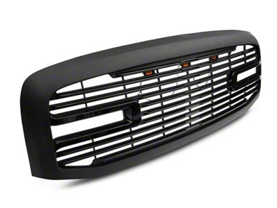 RedRock Boss Upper Replacement Grille with LED DRL; Matte Black (06-09 RAM 3500)
