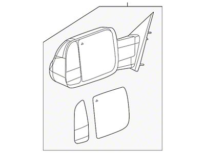 Mopar Door Mirror Set; Right; Trailer Tow Type; Type 1; RPO Code GPG; Assembly; Without Side View Camera (19-23 RAM 3500)
