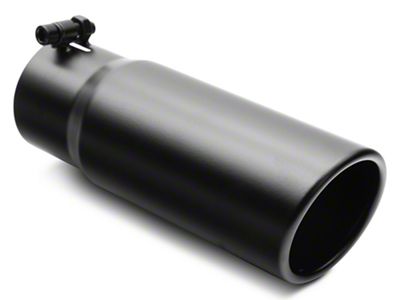 Proven Ground Rolled End Round Exhaust Tip; 3.50-Inch; Black (Universal; Some Adaptation May Be Required)