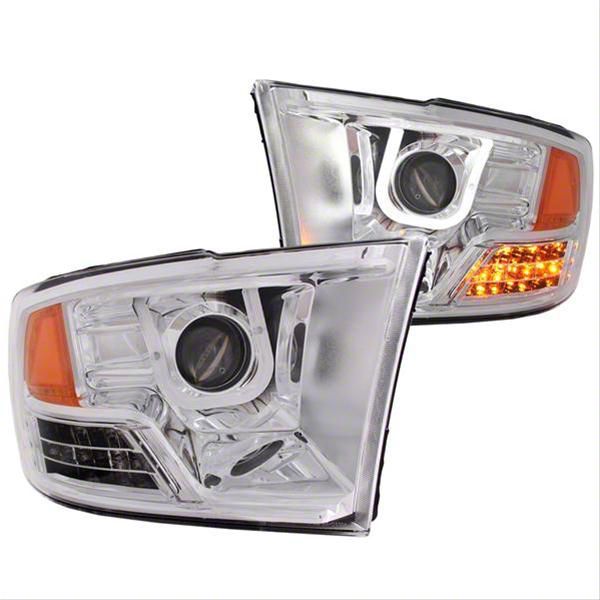 RAM 2500 UBar Projector Headlights; Chrome Housing; Clear Lens (1018