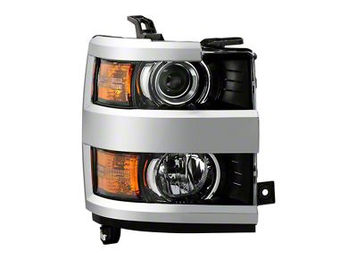 OE Style Headlight; Black Housing; Clear Lens; Passenger Side (15-19 Silverado 3500 HD w/ Factory Halogen Headlights)