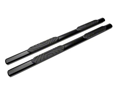 Barricade 4-Inch Oval Straight End Side Step Bars; Rocker Mount; Black (07-19 Silverado 3500 HD Extended/Double Cab)