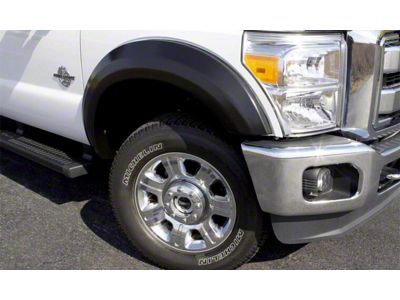 Elite Series Extra Wide Style Fender Flares; Front and Rear; Smooth Black (17-22 F-350 Super Duty SRW)