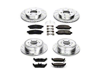 PowerStop Z23 Evolution Sport 6-Lug Brake Rotor and Pad Kit; Front and Rear (04-08 4WD F-150)