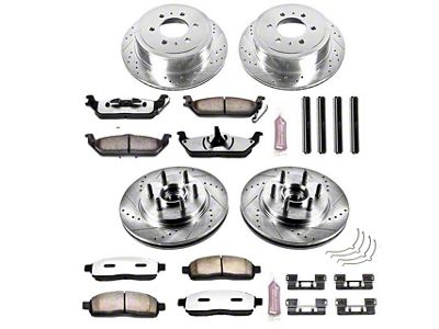 PowerStop Z36 Extreme Truck and Tow 6-Lug Brake Rotor and Pad Kit; Front and Rear (04-08 2WD/4WD F-150)