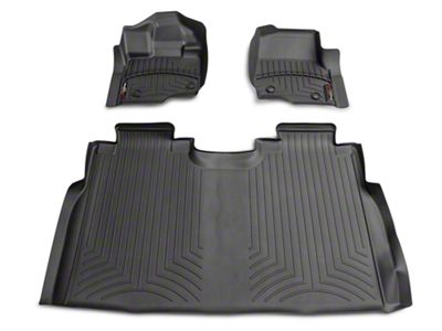 Weathertech DigitalFit Front and Rear Floor Liners; Black (15-23 F-150 SuperCab, SuperCrew)