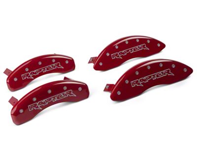 MGP Red Caliper Covers with Raptor Logo; Front and Rear (10-11 F-150 Raptor)