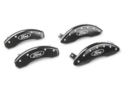 MGP Black Caliper Covers with Ford Oval Logo; Front and Rear (09-20 F-150)