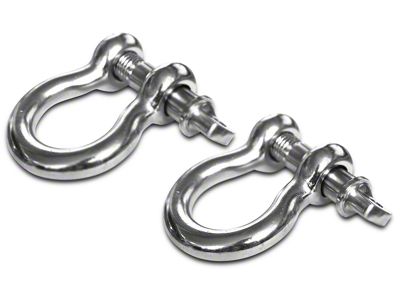 Rugged Ridge 3/4-Inch D-Ring Shackles; Stainless Steel