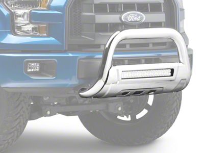 Barricade HD Bull Bar with Skid Plate and 20-Inch LED Dual-Row LED Light Bar; Polished SS (04-23 F-150, Excluding Raptor)