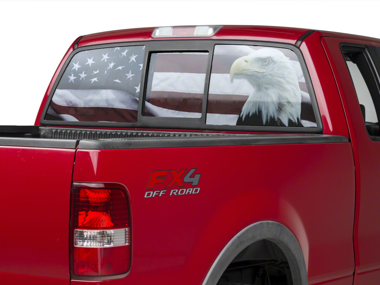 SEC10 F-150 Perforated Flag and Eagle Rear Window Decal T532540 (97-23  F-150) Free Shipping