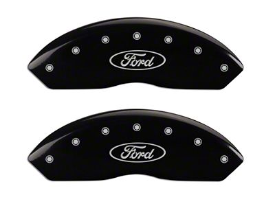 MGP Black Caliper Covers with Ford Oval Logo; Front and Rear (04-Early 09 F-150)