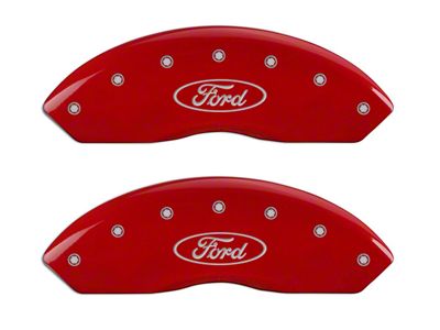 MGP Red Caliper Covers with Ford Oval Logo; Front and Rear (04-Early 09 F-150)