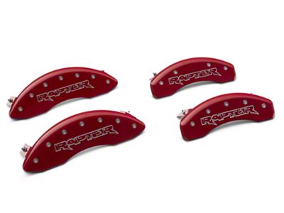 MGP Red Caliper Covers with Raptor Logo (12-14 F-150 Raptor; 17-20 F-150 Raptor w/ Manual Parking Brake)