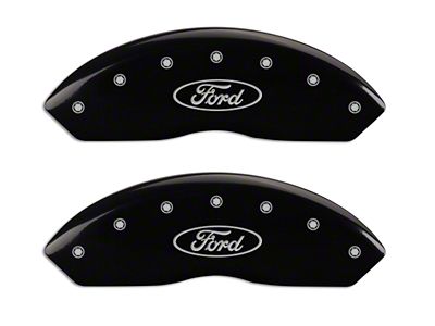 MGP Black Caliper Covers with Ford Oval Logo; Front and Rear (97-03 F-150)