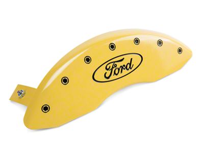 MGP Yellow Caliper Covers with Ford Oval Logo; Front and Rear (04-20 F-150)