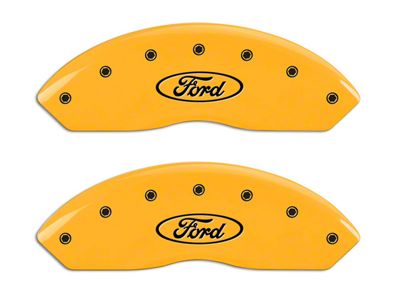MGP Yellow Caliper Covers with Ford Oval Logo; Front and Rear (97-03 F-150)