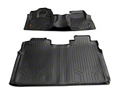 Rough Country Heavy Duty Front Over the Hump and Rear Floor Mats; Black (15-23 F-150 SuperCrew)