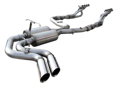 American Racing Headers 1-3/4-Inch Long Tube Headers with Catted X-Pipe and Dual Exhaust System; Middle Side Exit (99-03 F-150 Lightning)