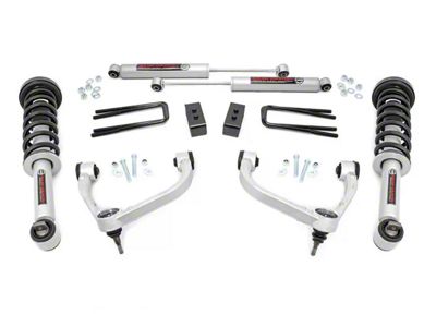 Rough Country 3-Inch Bolt-On Upper Control Arm Suspension Lift Kit with Premium N3 Shocks (14-20 4WD F-150 SuperCab, SuperCrew, Excluding Raptor)