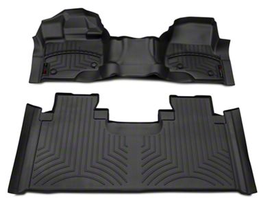 Weathertech DigitalFit Front Over the Hump and Rear Floor Liners for Vinyl Floors; Black (15-23 F-150 SuperCab)