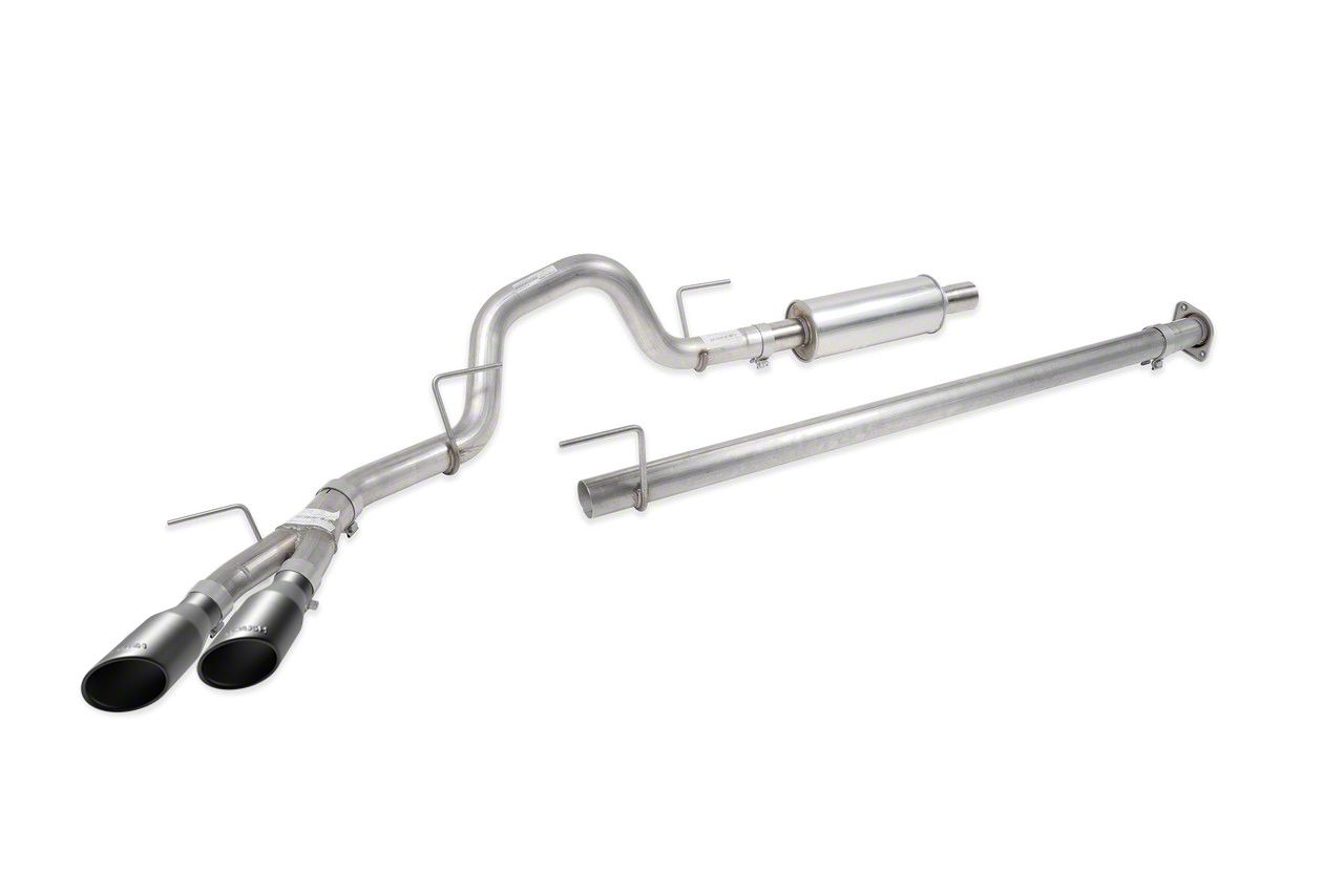 Roush Single Exhaust System with Black Y-Pipe Tip; Side Exit (11-14 5.0L F-150)