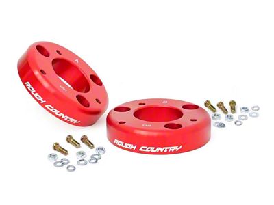 Rough Country 2-Inch Leveling Strut Extensions; Anodized Red (14-23 F-150, Excluding Raptor)