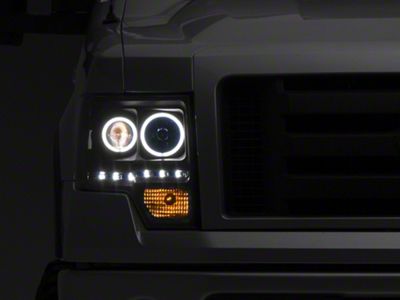 Raxiom G2 Super White LED Halo Projector Headlights; Black Housing; Clear Lens (09-14 F-150 w/ Factory Halogen Headlights)