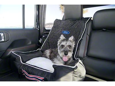 PetBed2Go Seat Cover with Ford Logo; Black (Universal; Some Adaptation May Be Required)