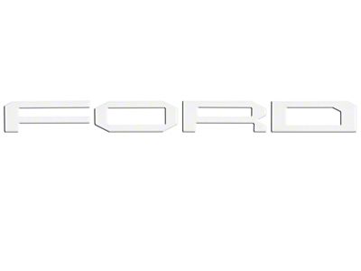 Front Grille Letter Overlays; Gloss White (17-20 F-150 Raptor)
