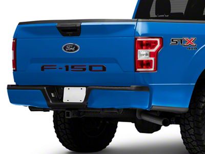 Tailgate Insert Letters; Matte Black with Red Outline (18-20 F-150 w/o Tailgate Applique)