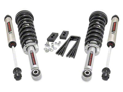 Rough Country 2-Inch Leveling Lift Kit with Lifted N3 Struts and V2 Monotube Shocks (09-13 4WD F-150, Excluding Raptor)