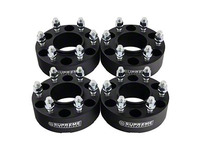 Supreme Suspensions 2-Inch Pro Billet Hub and Wheel Centric Wheel Spacers; Black; Set of Four (15-23 F-150)