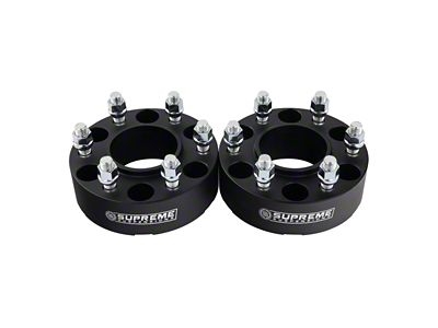 Supreme Suspensions 1.50-Inch Pro Billet Hub and Wheel Centric Wheel Spacers; Black; Set of Two (15-23 F-150)