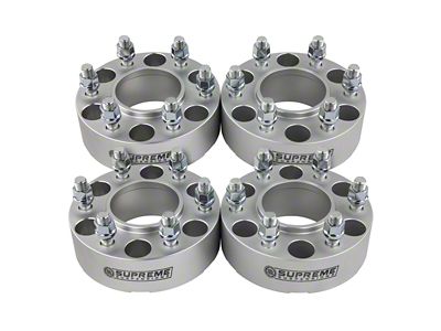 Supreme Suspensions 1.50-Inch Pro Billet Hub and Wheel Centric Wheel Spacers; Silver; Set of Four (15-23 F-150)