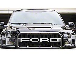 Front Grille Letter Overlays; Matte White (17-20 F-150 Raptor)